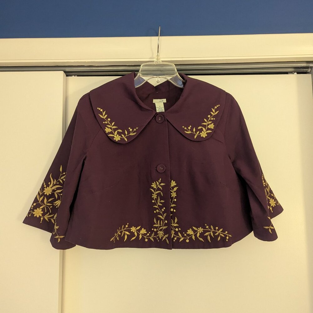 Purple and Gold Swing Bolero Jacket by Odille